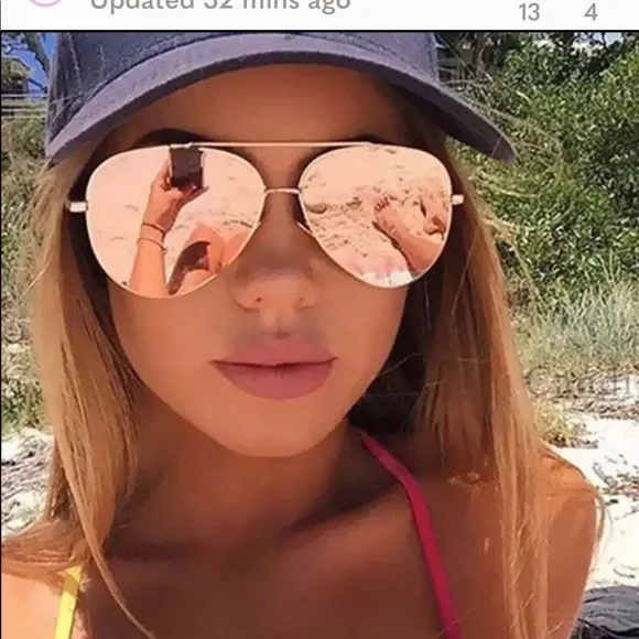 NEVER WORN Rose Gold Aviator sunglasses Amazon.com: Ideal Eyewear Rose Gold Aviator Sunglasses  main image 4